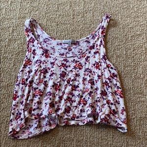 cropped floral tank top